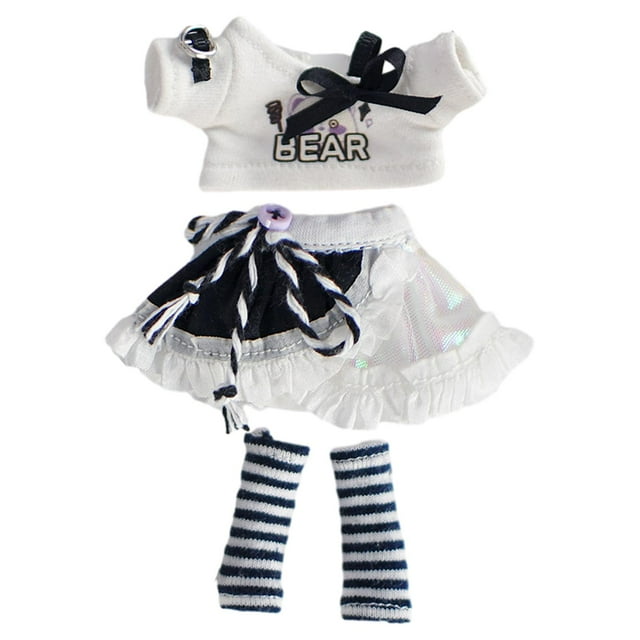 Ropa para muñeca bebé 1:12 Hugo vestido para muñecas Ob11 accesorios para muñecas en miniatura Blanco
