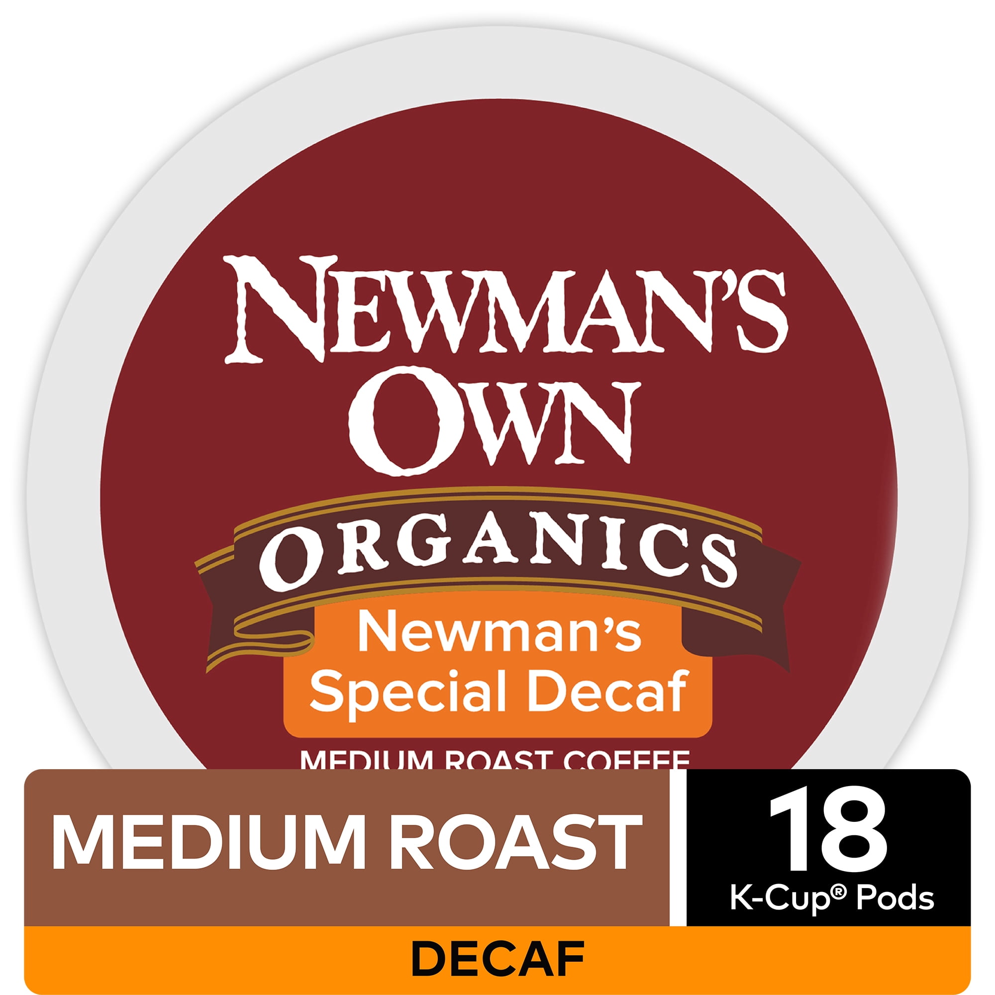 Newman's Own Organics Decaf Special Blend K-Cup Coffee Pods, Medium Roast, 18 Count for Keurig Brewers