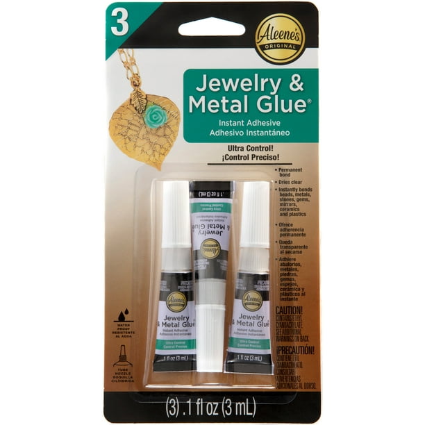 Aleene's® Jewelry & Metal Glue 0.1 fl oz 3 Pack, Dries Clear, Permanent