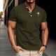 thumbnail image 1 of Tops para hombre, blusas y camisas de manga corta con cuello redondo para hombre, blusas casuales con estampado de botones, manga corta, cuello vuelto, blusas de poliéster para hombre, 1 of 6