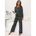 thumbnail image 5 of MINTREUS Women's Pajama Set Long Sleeve Sleepwear Ladies Soft Pjs Lounge Sets, 5 of 6