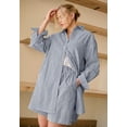 thumbnail image 3 of Ellos Plus Size Oversized Linen-Blend Boyfriend Shirt, 3 of 6