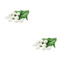 thumbnail image 2 of Monstrate 10X Artificial PU simulación flores falsas ramo flores boda interior jardín fiesta jarrón accesorios decoración blanco Blanco 2Conjunto, 2 of 6