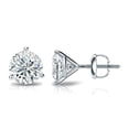 thumbnail image 2 of 1.40 Carat Lab Grown Diamond Stud Earrings in 14k White Gold Round (cttw, H-I, VS1-VS2) 3-Prong Martini, Screw-backs by Diamond Wish, 2 of 3