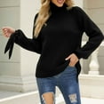 thumbnail image 4 of Women 2023 Fall Sweater Casual Turtleneck Long Sleeve Pullover Knit Sweater Lightweight Trendy Slim Fit Rinbbed Tunic Jumper Tops, 4 of 5