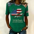 thumbnail image 2 of Youpwaven Women's 250th Anniversary USA T-Shirt, Patriotic We the People Distressed Flag Print Top, Independence Day Round Neck Short Sleeve Tee, 250 Years of Freedom Graphic Shirt, 2 of 5