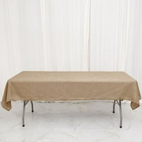 Balsa Circle 54" x 96" Natural Rectangular Faux Burlap Tablecloth Reception Catering