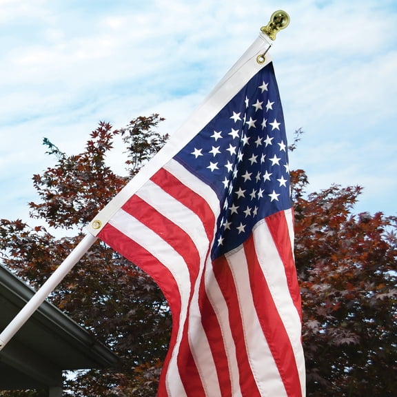 5ft Aluminum Valley Forge Spinning Flagpole, White