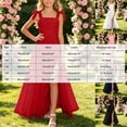 thumbnail image 3 of WNVMWI Childrens Square Neck Maxi Dress Big Girls Ruffled Flowy Dresses Teens Sleeveless Stylish formal Gown 9-10 Years Red, 3 of 4