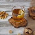 thumbnail image 2 of Olive Wood Coasters Set of 4, Perfect Handmade Wooden Coasters for Table or Cabin Decor - Round, 2 of 5