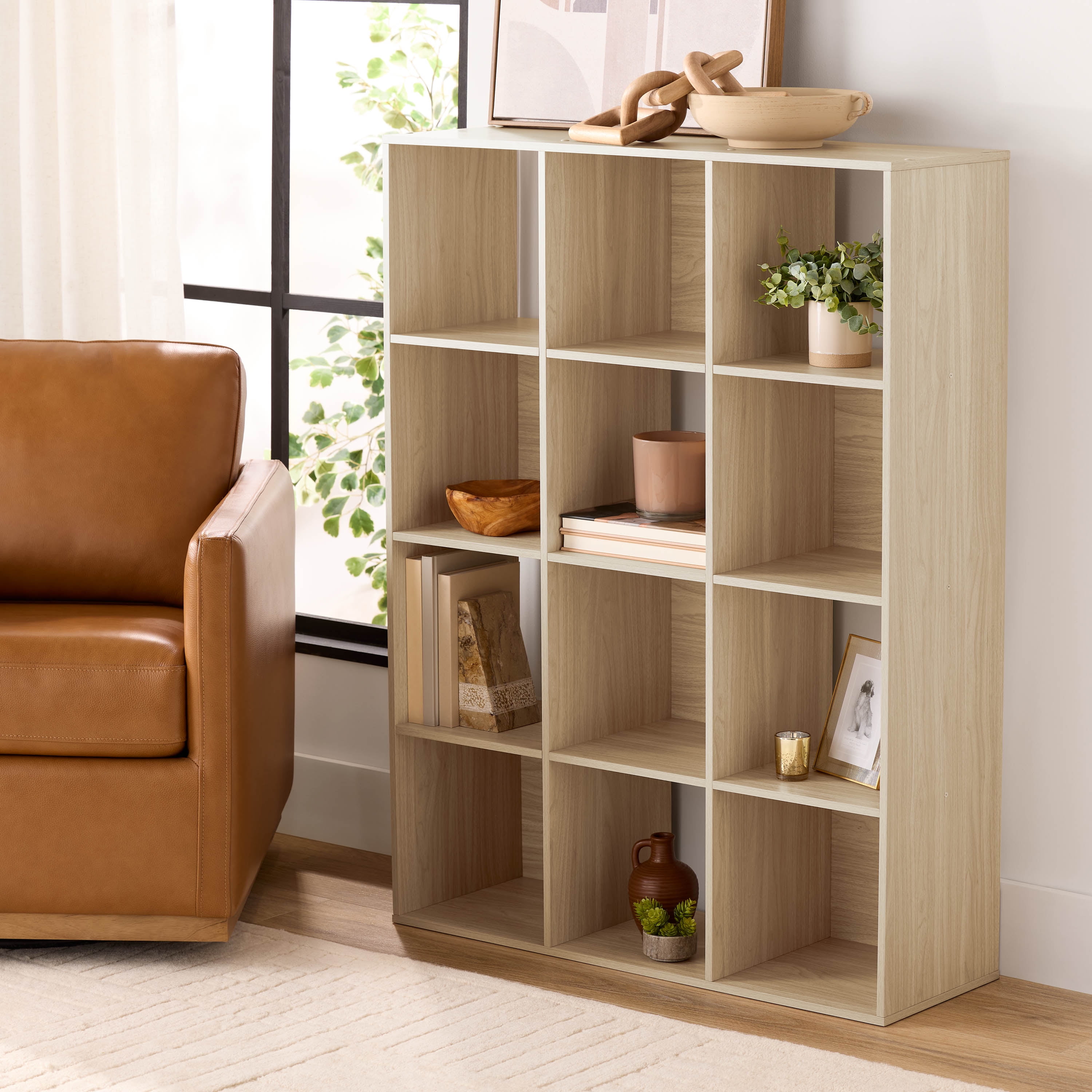 Mainstays 12 Cube Storage Organizer, Spring Pine