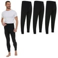 thumbnail image 6 of BILLIONHATS 3 Pack Thermal Pants for Men, Long Johns Mens Underwear Bulk Wholesale, Cotton, Solid Colors, 2X-Large Black, 6 of 6