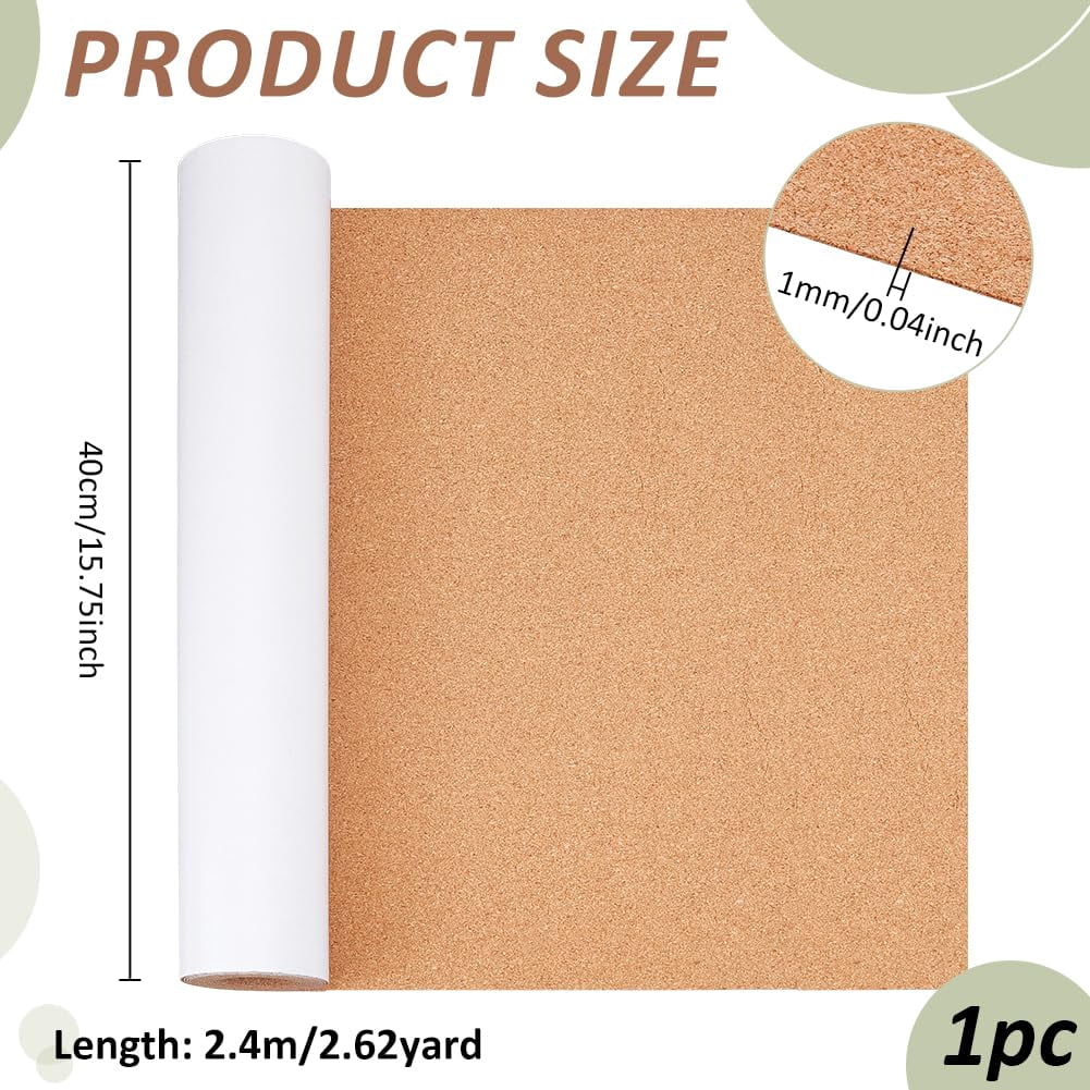 Self Adhesive Cork Roll Cork Shelf Liner forCoasters 1mm Thick Fabric Tape