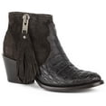 thumbnail image 2 of Women's Stetson Paris Caiman Ankle Boots Round Toe Handcrafted Brown, 2 of 2