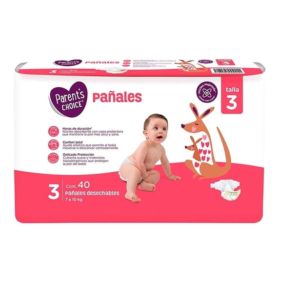Pañal para Bebé Parent's Choice Etapa 3 40 piezas