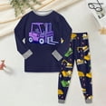 thumbnail image 2 of HCNTES Toddler Baby Boys Pajamas Sleepwear Outfit Set Kids Fall Winter Clothes Long Sleeve Cute Soft Shirts and Pants Casual Dailywear Outfits Set(A01-Purple,4-5 Years), 2 of 6