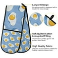 thumbnail image 2 of Yayeee Double Oven Mitt Kitchen Heat Resistant Baking 35" x7" Quilted Glove, Playful Fried Eggs, 2 of 6