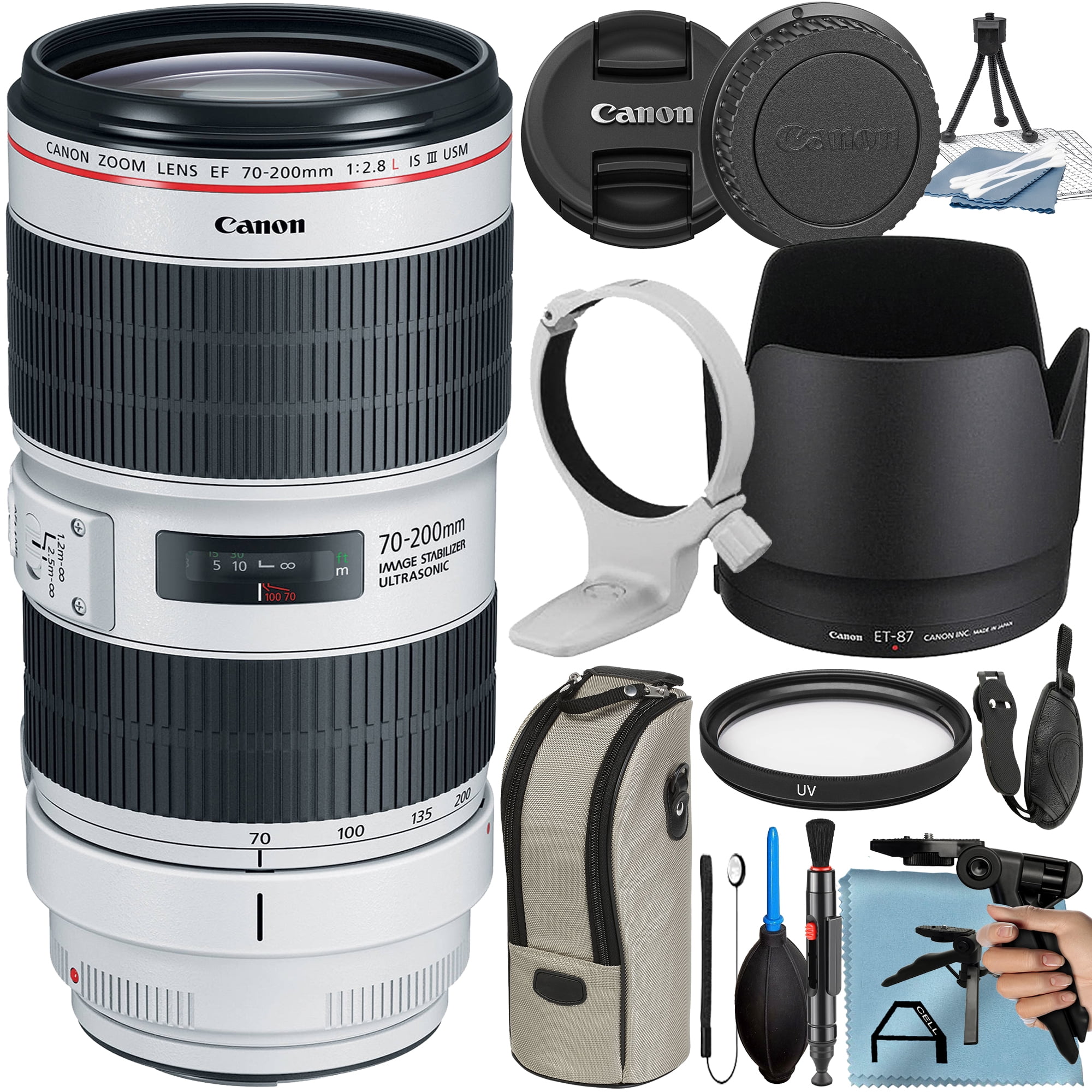 Tripod Lens + Filter A-Cell 70-200mm Canon UV EF with IS + Accessory III f/2.8L USM Bundle