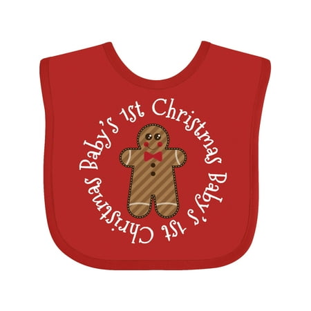 

Inktastic Babys First Christmas Gingerbread Cookie Gift Baby Boy or Baby Girl Bib