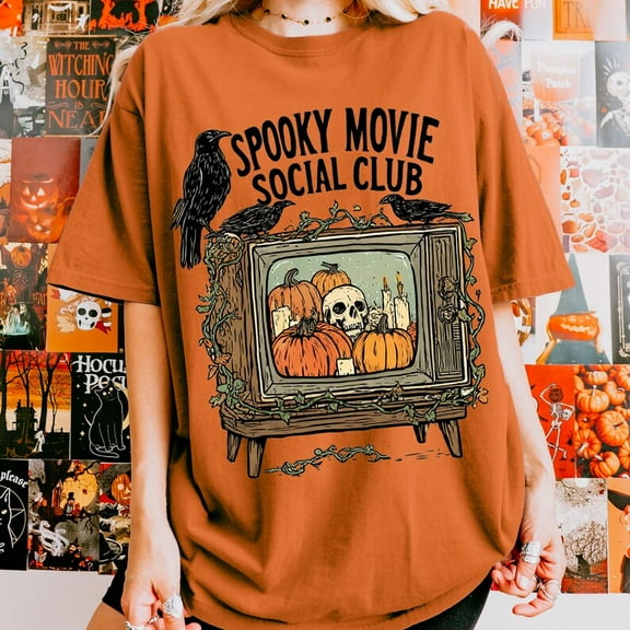 Vintage Halloween Shirt, Trendy Spooky Night Tee, Scary Movie Inspired Halloween Shirt Design, Sublimation Graphic for Halloween Fans