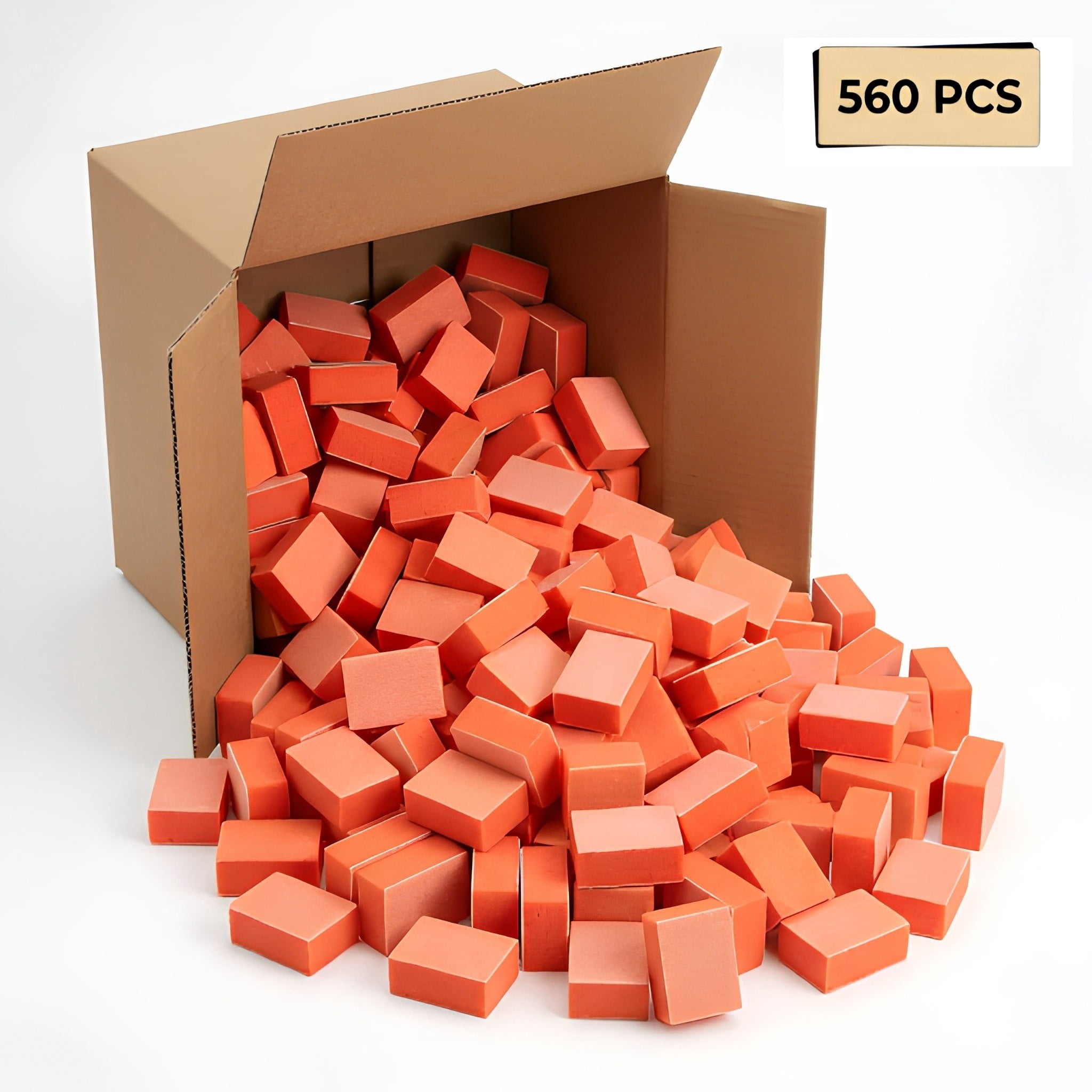 NAILPINKS Mini Nail Buffer Blocks 60/100 Grit for Acrylic Gel Natural Nails, Orange, 560 Count, Buik
