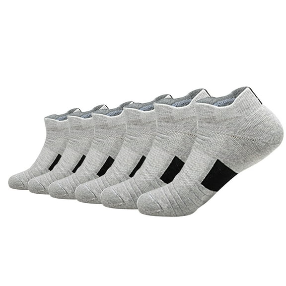 Hehanda 6 Pairs of Men's Towel Bottom Non-Slip Sports Boat Socks Outdoor Basketball Socks Running Socks