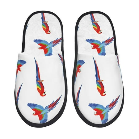 

Slippers for Women/Men - Colorful Cute Macaw Parrot Soft Plush Warm Slip-on Slippers House Slippers Indoor House Shoes
