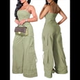 thumbnail image 3 of Mono de Mujer, Mono de Pierna , Mono con Múltiples Bolsillos Verde XL, 3 of 7