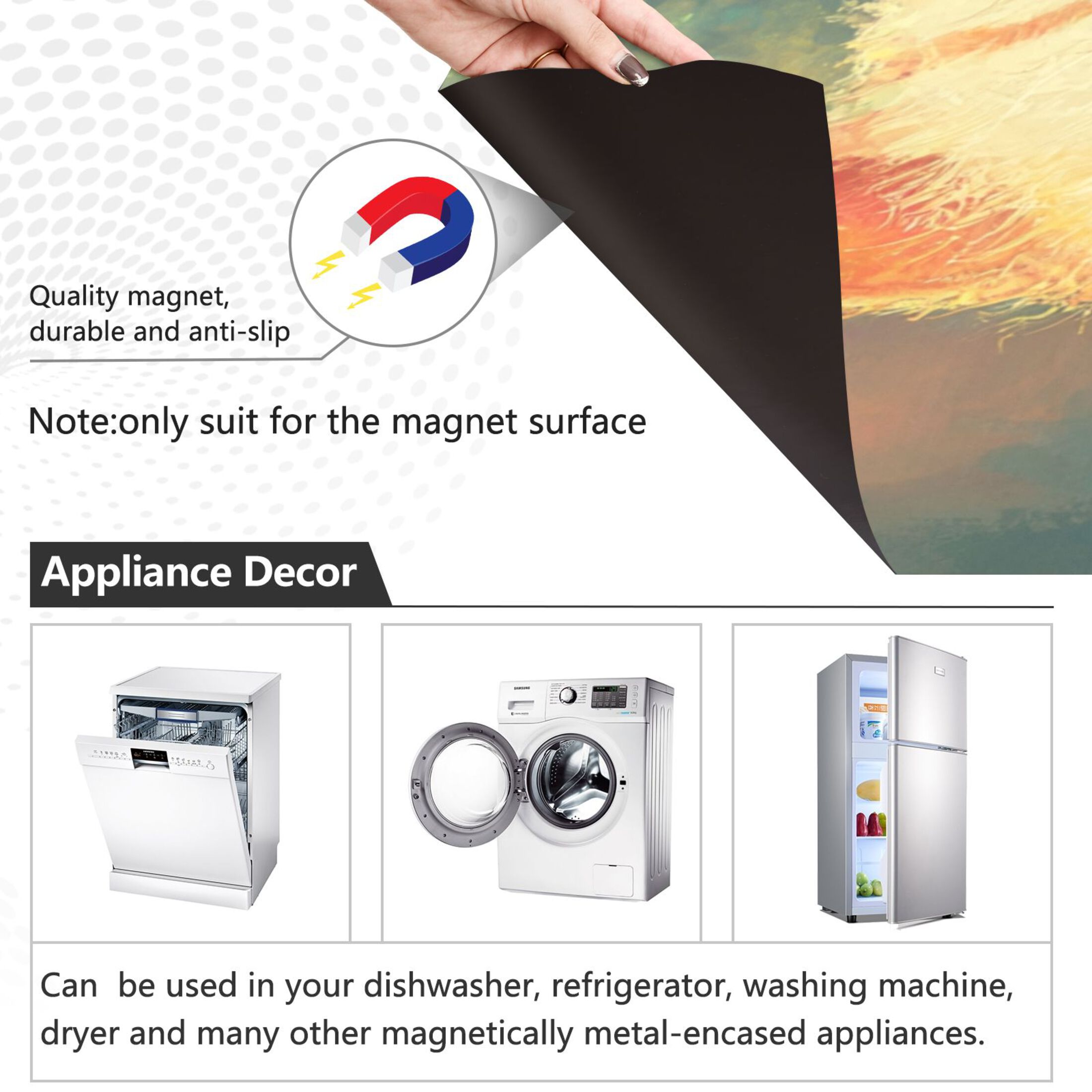 Dishwasher Magnetic Sticker 23x26 Inch Refrigerator Magnetic Sticker Washing Machine Magnetic Sticker Kitchen Panel Magnetic Sticker Home Decor Super Lovely Kitten