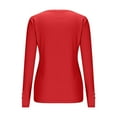 thumbnail image 5 of TKLPEHG Women's Long Sleeve Tops Button Henley T-Shirts Solid Color Slim Fit Tops Fashion Casual Crew Neck Fall Shirts (Red,XXL), 5 of 7