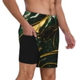 thumbnail image 2 of Balery Green Marble Bañador para hombre, shorts de playa de secado rápido con entrepierna y forro de compresión-XX-Large, 2 of 6