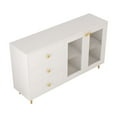 thumbnail image 7 of Kselythan Sideboard Buffet Cabinet With Storage,55" Wooden Storage Cabinet With Built In Shelves,3 Drawers&Tempered Glass Doors,Bar Cabinet,For Living Room,Kitchen,Dining Room, 7 of 7