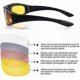 thumbnail image 5 of UV Protection Riding Glasses with Padding for Outdoor Activities Windproof and Dustproof Motorcycle Goggles 3 Pairs, 5 of 5