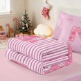 thumbnail image 5 of Manfei Initial Zipper Twin Comforter Sets with Fitted Sheet and 2 Pillowcases Christmas Zipper Bedding Set, Pink N, Pink Reversible, 5 of 7