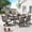 Black, variant on HAPPATIO 7 Piece Patio Dining Set, Aluminum Outdoor Dining Set for 6, Aluminum Dining Table and Chairs Set, Patio Dining Furniture with Aluminum Table, Chairs and Washable Cushions (Gray)