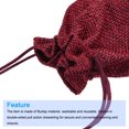 thumbnail image 4 of Unique Bargains Linen Burlap Bags with Drawstring for Gifts,DIY Craft Burgundy 9 x 12cm 12pack, 4 of 5