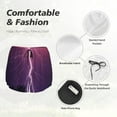 thumbnail image 4 of Bixox Women's Thunderstorm Violet Purple pattern 2 in 1 Running Shorts - Lightweight Athletic Workout Gym Yoga Shorts Liner with Pockets - XX-Large, 4 of 7