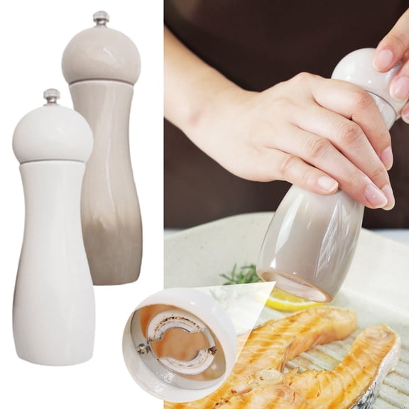 Ceramic 6-Inch Pepper Grinder, Sichuan Pepper And Sea Salt Manual Grinder, High-Value Seasoning Bottle, Barbecue Tool, White