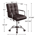 thumbnail image 6 of Yaheetech Modern Height Adjustable PU Leather Office Chair, Brown, 6 of 9