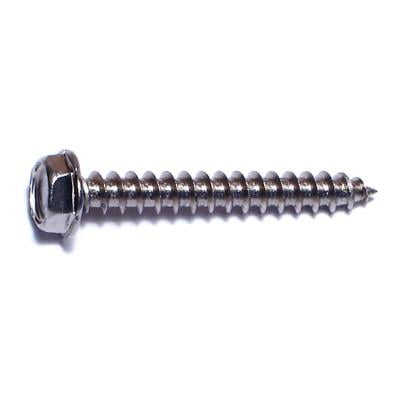 20 #10x1-1/2 Hex Washer Head Slotted Tapping Screws Stainless Steel 