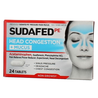 Sudafed PE Pressure + Pain + Mucus Non-Drowsy Caplets For Adults 24 ea  (Pack of 6)