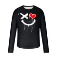 thumbnail image 4 of cllios Long Sleeve Tee Shirts for Men Graphic 3D Smiling Face Print Casual Pullover Big and Tall Crewneck Sweatshirts Sports Tees, 4 of 4