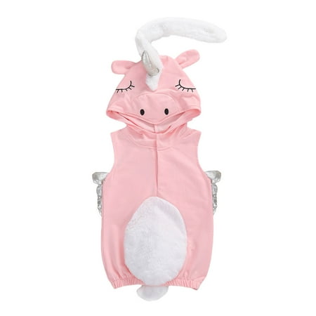 Hirigin Toddler Baby Boys Girls Cartoon 3D Unicorn Angel Wings Hoodie Tops Jacket Winter Warm Clothes