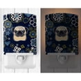 thumbnail image 2 of Blue Flowers Fawn Pug Ceramic Night Light, 2 of 2