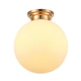 thumbnail image 6 of Globe Electric 1-Light Matte Brass Indoor Semi-Flush Mount Ceiling Light with Opal Glass Shade, 6 of 8