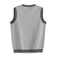 thumbnail image 4 of Cropped Sweater Oversized Cotton Kids School Uniform Vests Boys Girls Sleeveless Sweater Vest V Neck Cable Knitted Stripe Tank Tops 2025 Trendy Tween Clothes, 4 of 4