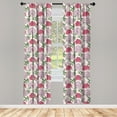 thumbnail image 3 of Ambesonne Pink Floral Curtains, Tender Summer Flowering, Pair of 28"x84", Pale Mauve Green and Rose, 3 of 5