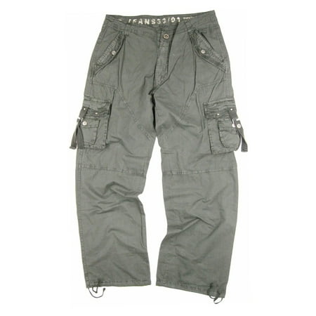 StoneTouch Men's Military-Style Plus size Cargo Pants 50x32  Light Grey Color