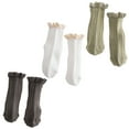 thumbnail image 1 of Laklulu Calcetines de niña bebé Retro peplum con flecos borla con cordones calcetines de vestir hasta el tobillo calcetines de botas de niña pequeña, 1 of 5