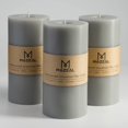 thumbnail image 1 of Set de 3 Velas Cilíndricas MOZEAL Vertidas a Mano, Sin Aroma, Gris 3x6, 1 of 6